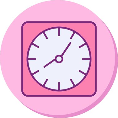 Duvar saati. Web simgesi basit illüstrasyon