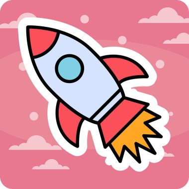 İzole edilmiş arkaplanda roket ağ simgesi