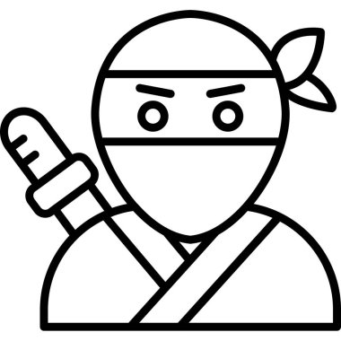 Ninja simgesi vektör illüstrasyonu