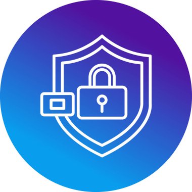 Kalkanlı veri koruma simgesi, vektör illüstrasyonu basit tasarım