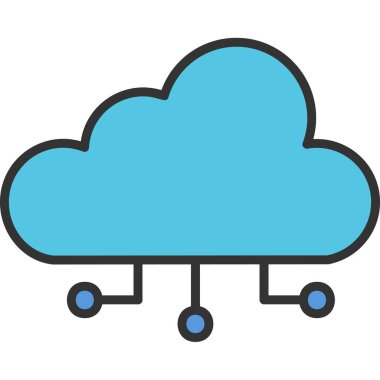 bulut hesaplama web simgesi vektör illüstrasyonu 