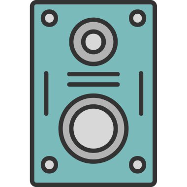 Hoparlör simgesi, müzik kavramının vektör illüstrasyonu