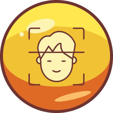 Yüz Tanıma vektör simgesi izole edildi. Yüz logosu taranıyor.
