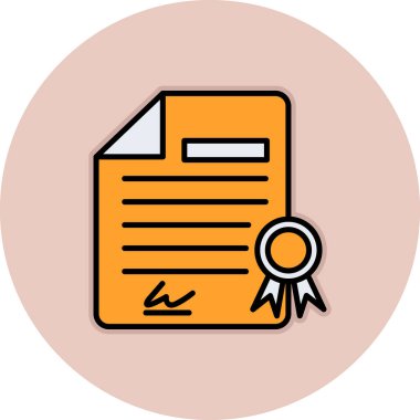 Diploma simgesi, vektör illüstrasyonu basit tasarım