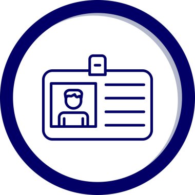 Kimlik kartı web simgesi, vektör illüstrasyonu