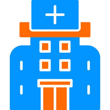 Hastane binası simgesi, vektör illüstrasyonu basit tasarım