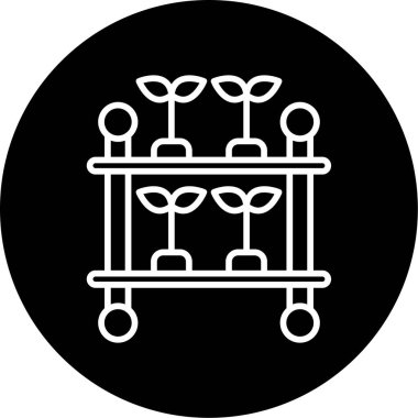 Dikey çiftçilik simgesi, vektör illüstrasyonu