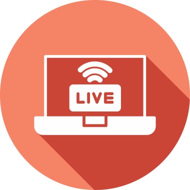 canlı yayın simgesi, vektör illüstrasyonu basit tasarım