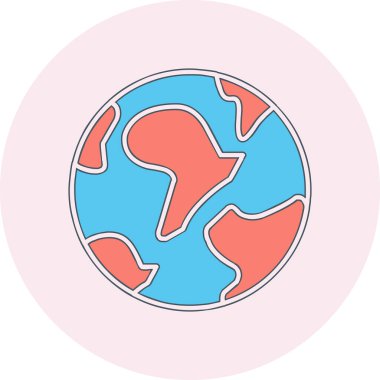 toprak küresi simgesi, vektör illüstrasyonu basit tasarım