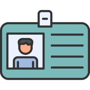 Kimlik kartı web simgesi, vektör illüstrasyonu