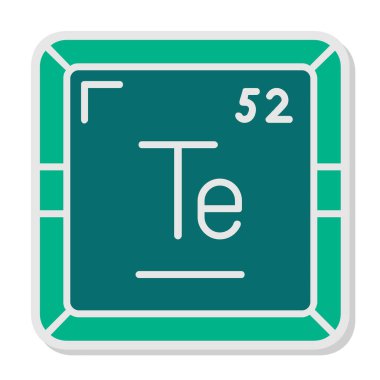 Tellurium modern simgesinin vektör illüstrasyonu                      