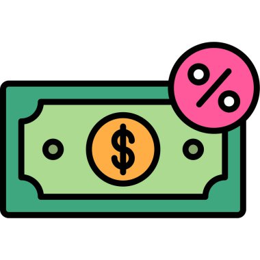 vergi ikonu öde. Web basit illüstrasyonu