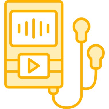 Müzik Oynatıcı web simgesi, vektör illüstrasyonu 