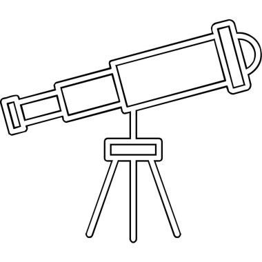 Teleskop. Web simgesi basit illüstrasyon