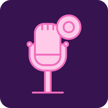 mikrofon simgesi, vektör illüstrasyonu basit tasarım