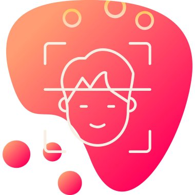 Yüz Tanıma vektör simgesi izole edildi. Yüz logosu taranıyor.