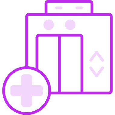 Hastane binası simgesi, vektör illüstrasyonu basit tasarım