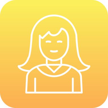 Kadın. Web simgesi basit illüstrasyon