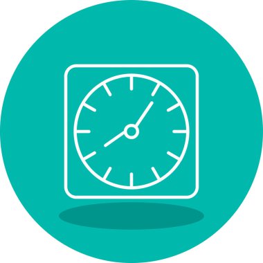 Duvar saati. Web simgesi basit illüstrasyon