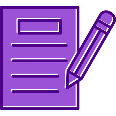 kalem ile doküman. Web simgesi basit illüstrasyon