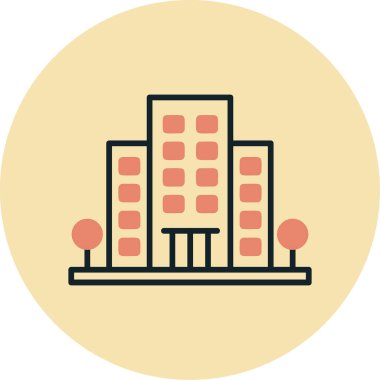 Office Building web simgesi, vektör illüstrasyonu