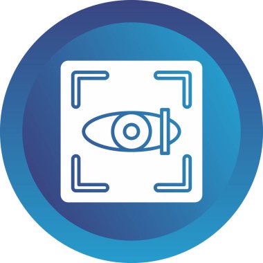 Göz Tarama Ağı simgesi, vektör illüstrasyonu. Tarama çerçevesi vektör ana hatları işaretli dijital göz