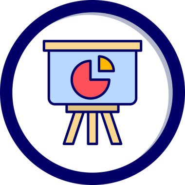 Pasta çizelgesi simgesi, vektör illüstrasyonu 