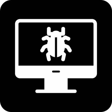 bilgisayar virüsü simgesi, vektör illüstrasyonu basit tasarım