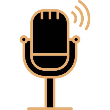 Canlı Podcast ikon vektör çizimi