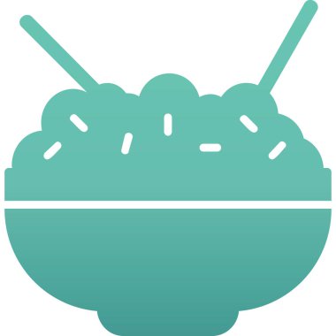 Pirinç kasesi. Web simgesi basit illüstrasyon            