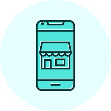 Akıllı telefon web simgesi, vektör illüstrasyonunda çevrimiçi rezervasyon