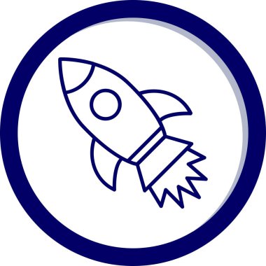 İzole edilmiş arkaplanda roket ağ simgesi