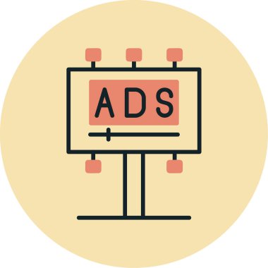 Reklam panosu simgesi, vektör illüstrasyonu basit tasarım