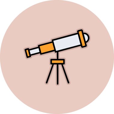 Teleskop. Web simgesi basit illüstrasyon