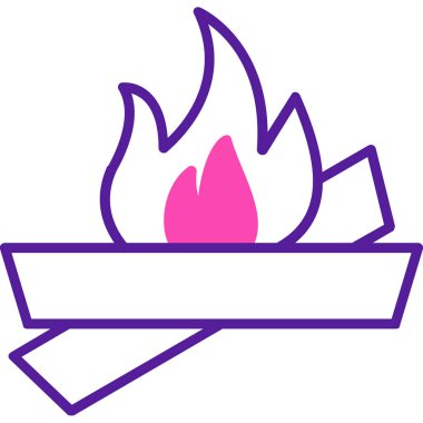 şenlik ateşi simgesi, ağ basit illüstrasyon