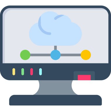bulut hesaplama web simgesi vektör illüstrasyonu 