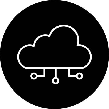 bulut hesaplama web simgesi vektör illüstrasyonu 