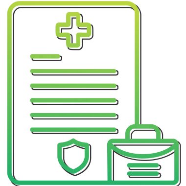 Sağlık sigortası simgesi, vektör illüstrasyonu 