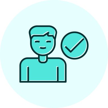 Onaylanmış Adaylar web simgesi vektör illüstrasyonu