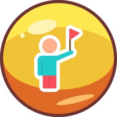 Başarı simgesinin vektör çizimi, düz tasarım 