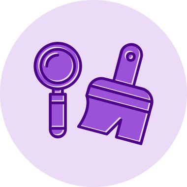 Arkeoloji araçları simgesi, vektör illüstrasyonu