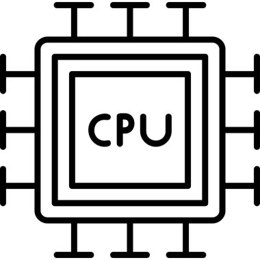 Cpu çip işlemci simgesi