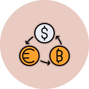 para birimi değişim simgesi ana hat biçiminde 