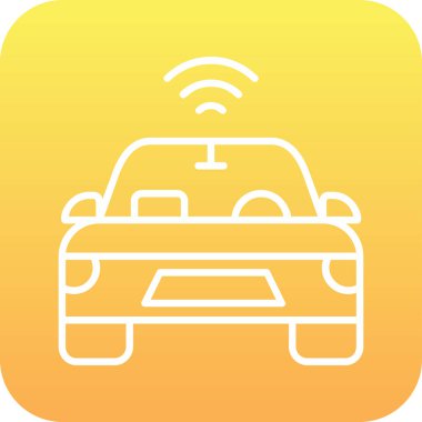 Özerk Otomobil Web simgesi, vektör illüstrasyonu 