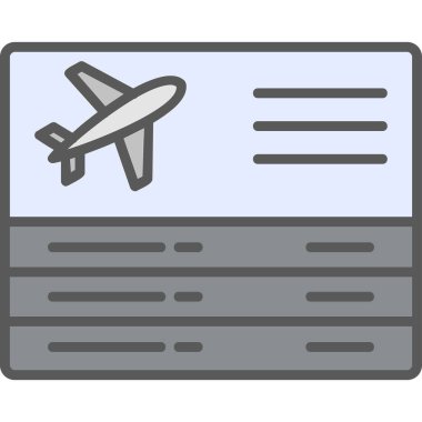 Seyahat ikonunun vektör illüstrasyonu. Ayrılışlar                   