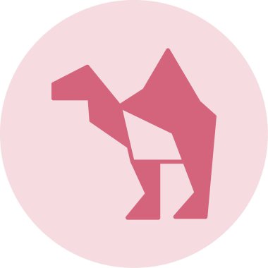 Origami tarzında deve simgesi, vektör illüstrasyonu 