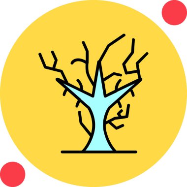 Kuru Ağaç ikonu, vektör illüstrasyonu