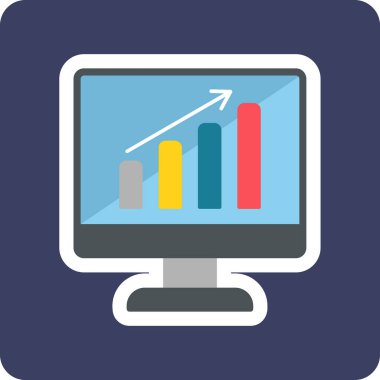 Analytics icon, vector illustration simple design