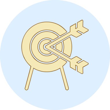 Oklu ağ simgesi olan hedef basit illüstrasyon