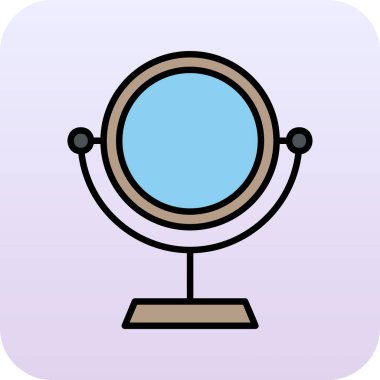 Makyaj aynası simgesi, vektör illüstrasyonu 